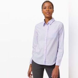 Lululemon Full Day Ahead Serene
Blue Shirt Button Up